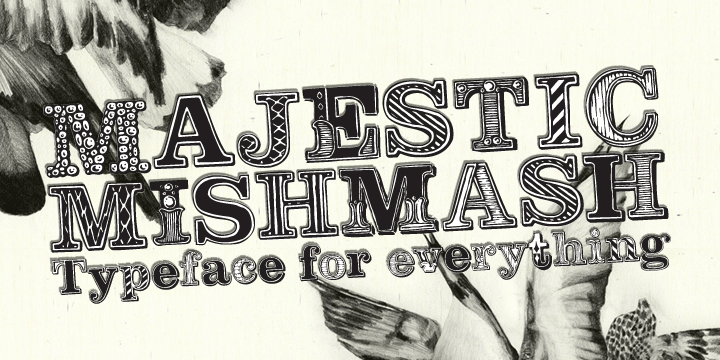 Пример шрифта Majestic Mishmash Regular